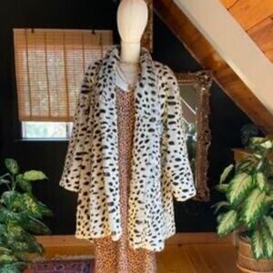 Faux Fur Coat Spotted Vintage